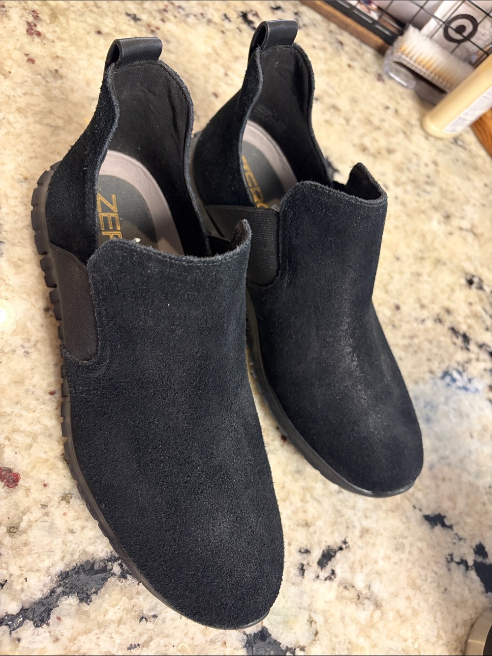 Cole Haan Black Suede Slip-On Loafers ZEROGRAND